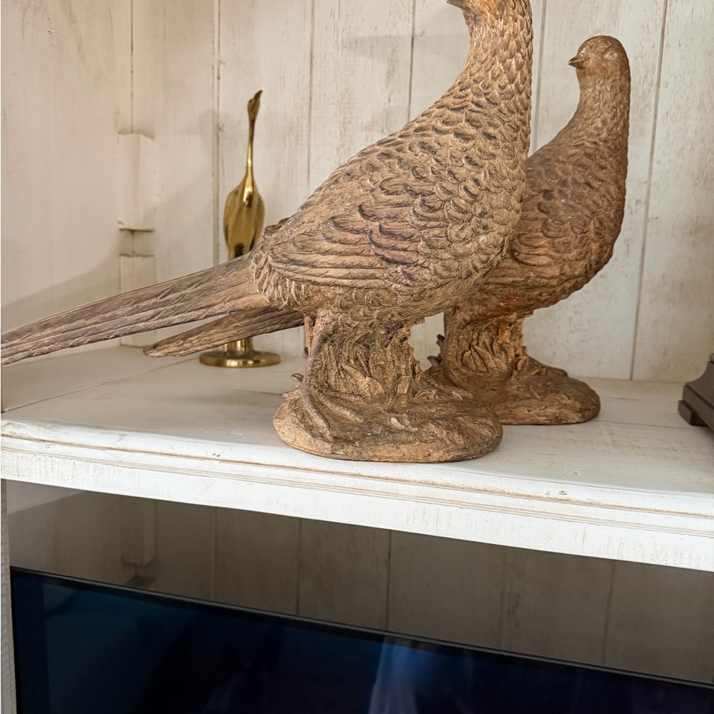Rustic Brown Bird Sculptures